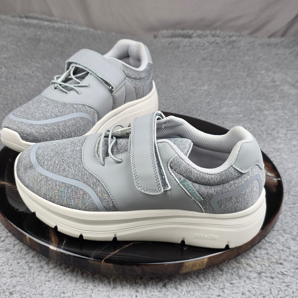 FitVille Marca Gray Comfort Power Support Sneakers Women's 8.5‎ EW Wide Shoes